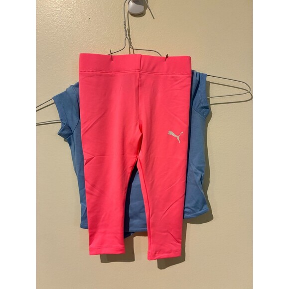 NWOT Puma Blue & Pink Outfit - Shirt & Leggings - 18M - Picture 2 of 3